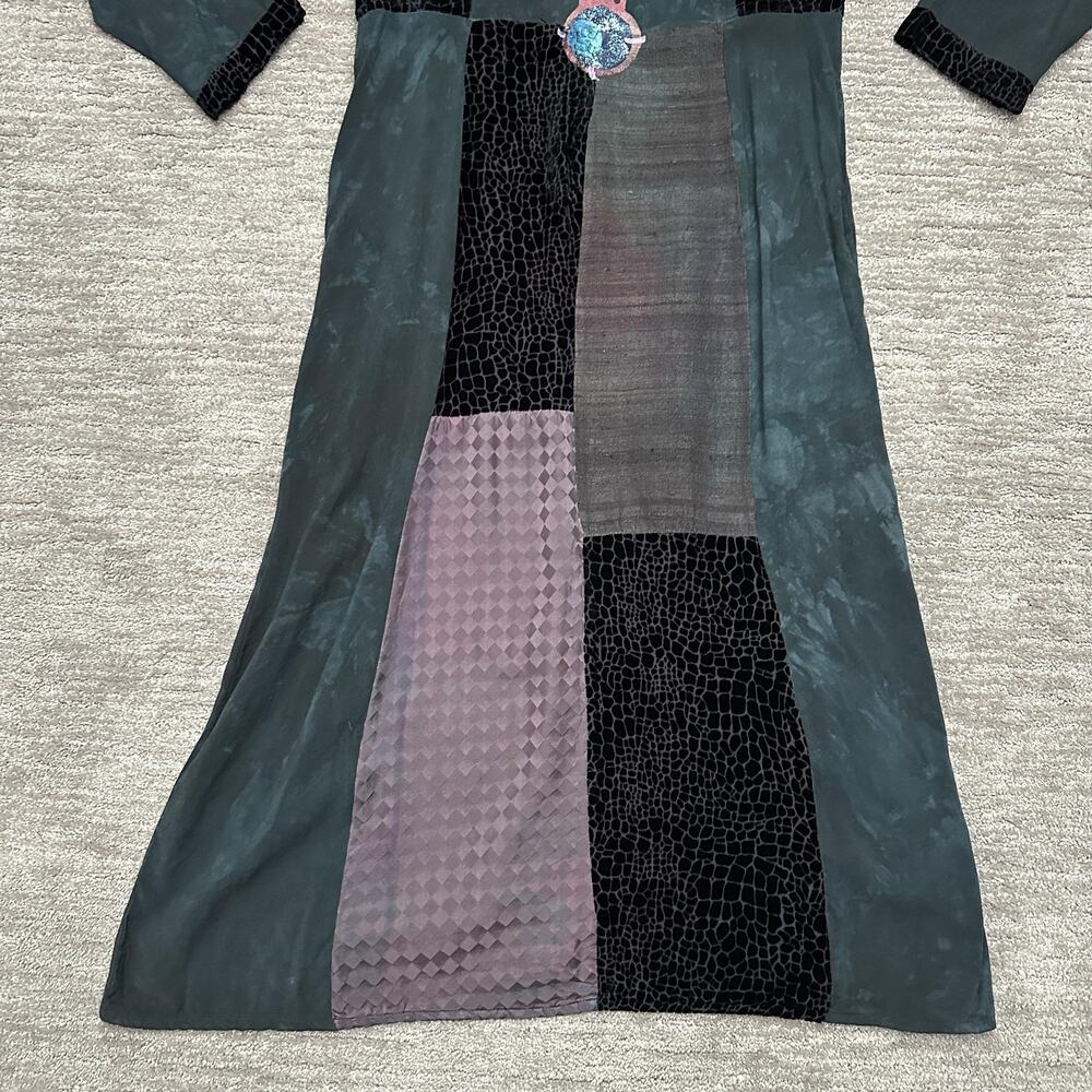 Steel Pony Dress Womens XL Patchwork Velvet Maxi Boho Horse Southwestern Art - Picture 3 of 11
